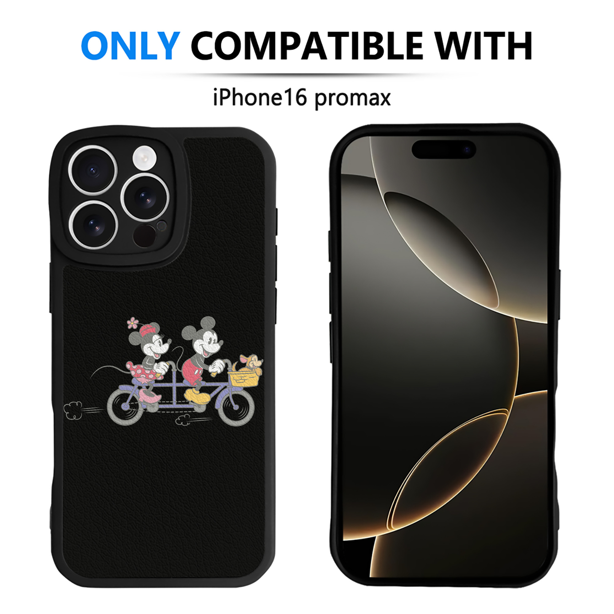 （画像用） ミッキーマウス Mickey Mouse 【iPhone 16シリーズ対応】シリコンスマホケース（レザー調） 材質：シリコン